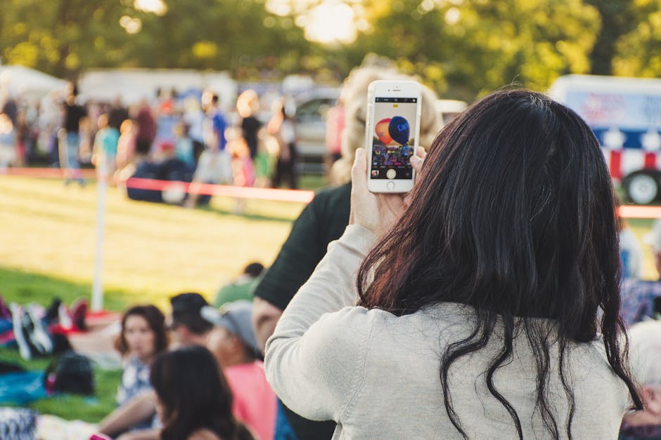 Smartphone launch event with crowd